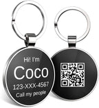Dog Tags Personalized for Pets Custom Dog Tags Dog Name Tag QR Code Pet Tags Smart Pet ID Tags Free Online Pet Page Prevent Lost/Modifiable Colorful Paw Print