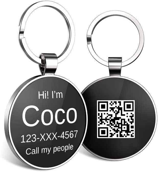 Dog Tags Personalized for Pets Custom Dog Tags Dog Name Tag QR Code Pet Tags Smart Pet ID Tags Free Online Pet Page Prevent Lost/Modifiable Colorful Paw Print