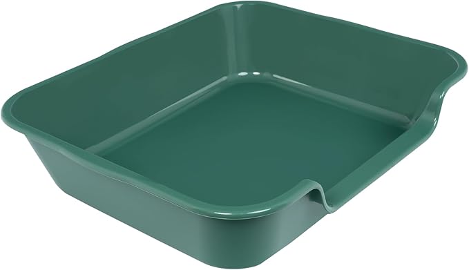 1 Pack Extra Large Dog Litter Box Pan Tray (ABS Material), Low Entry Jumbo Senior Litter Boxes for Multiple Kitten Big Cats, Pet Safe Indoor Dog Potty (Green, 24" L x 20" W)