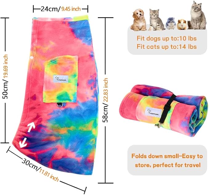 Dog Sling Carrier - Dog Sling for Small Dogs up to 10 lbs, Dog Carrier Sling with Adjustable Safety Strap & Buckle,Portable Dog Slings for Travel, Hands Free Cat Sling (Fruits)