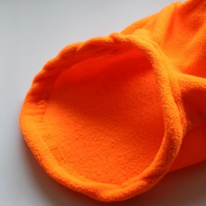 JACKO & CO - Fleece Vest Sweater with Leash Ring - Soft Lightweight Breathable for Puppies Small Medium Dogs, Kitten, Cats, Chihuahua - Warm for Fall/Autumn/Winter (Pumpkin, Large 10-16lbs)