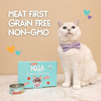 LOVE, NALA - Natural Adult Cat Wet Food - FLAKED Salmon in Broth - Grain Free, Non-GMO, Lean Protein with Omega 3, Added Minerals & Vitamins - 12 Pack, 2.4 lbs.