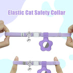 Personalized Safety Elastic Cat Collars with Bell Soft Silicone Cover for Air Tag,Laser Customized Stretch Kitten Collars for Girls Boys Cats (Purple)