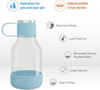 Asobu Buddy Bottle a Stainless Steel Insulated Water Bottle for with Removable Dog Water Bowl and Dog Food and Treat Storage Bowl (Blue, Tritan 50 oz Water Bottle with Bowl)