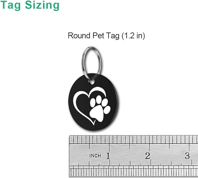MYLUCKYTAG Stainless Steel QR Code Dog Tags - Scan QR for Instant Pet Location Alert Email