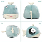 Lcybem Cat Beds for Indoor Cats - Cat Bed Cave with Removable Washable Cushioned Pillow, Calming Cozy Soft Cat Cave, Cute Friendly Dolphin Cat Houses for Indoor Cats No Deformation Pet Bed, M