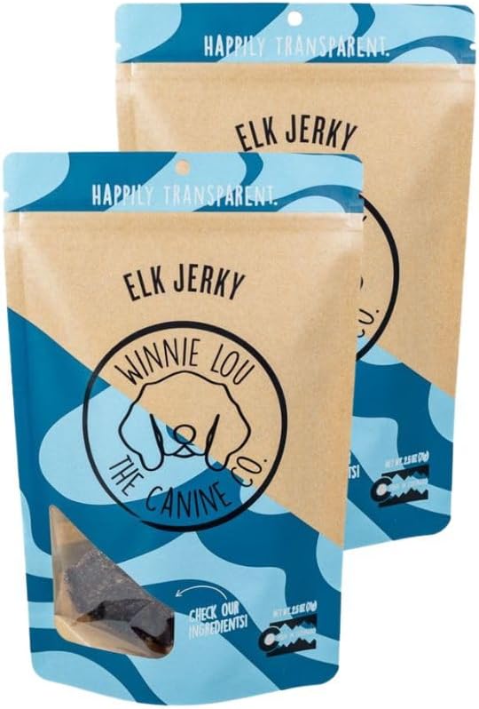 Winnie Lou Elk Jerky Dog Treats – Limited Ingredient, Human Grade, Training Treats for Small, Medium & Large Dogs, Made in USA (2 Pack)