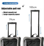 Pet Trolley Bag Cat Dog Travel Bag Portable & Breathable Pet Carrier Backpack - Lightweight Dual-Shoulder Design for Easy Travel with Your Beloved Companion Scalable Pull Rod pet Bag (Red)