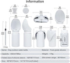 Portable Dog Water Bottle, 19 oz Capacity, Foldable Silicone Design, Leak-Proof Travel Bottle with Drinking Trough