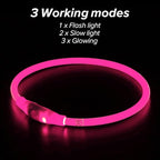 Flashseen LED Dog Collar, USB Rechargeable Glowing Lighted Up Collar, Cuttable Water-Resistant TPU Safety Collar Lights for Small Medium Large Dogs