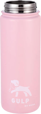 Gulp by Duna 18oz Travel Dog Water Bottle with Paw-Shaped Bowl, Insulated Stainless Steel | Leakproof Portable with Carry Strap for Outdoor Walking, Hiking & Pet Hydration On-The-Go | Pink