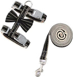 Butterfly Bow Tie Cat Harness and Leash Set - Adjustable, Escape-Proof, Breathable Kitten Vest with Cute Design for Small Cats & Indoor/Outdoor Safety Black S