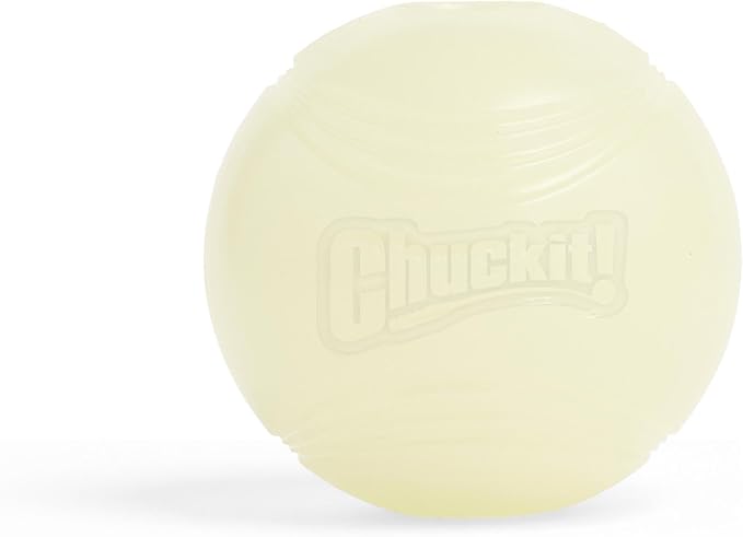 Chuckit! Glow in the Dark Bouncy Balls - Ball for Dogs, Chuckit Dog Toy, Max Glow Balls - Medium, 2.5 Inch, Pack of 1