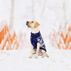 KOOLTAIL Cable Knit Dog Sweater Turtleneck, Cold Weather Pullover Classic Knitwear, Snowflake Pattern Thick Warm Winter Pet Clothes, Dog Christmas Sweater for Small Medium Large Dogs Cats,Navy Blue ML