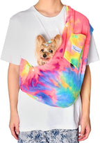 Dog Sling Carrier - Dog Sling for Small Dogs up to 10 lbs, Dog Carrier Sling with Adjustable Safety Strap & Buckle,Portable Dog Slings for Travel, Hands Free Cat Sling (Fruits)