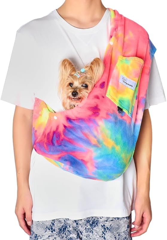 Dog Sling Carrier - Dog Sling for Small Dogs up to 10 lbs, Dog Carrier Sling with Adjustable Safety Strap & Buckle,Portable Dog Slings for Travel, Hands Free Cat Sling (Fruits)