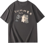 Graphic Tees Y2k Summer Tops 2024 Grunge Basic Tees for Women Y2k Shirt Streetwear Short Sleeve Shirts