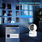 Wistino 3mp Indoor WiFi Security Camera w/Phone App, Color Picture, Night & Infrared Vision, Motion/Human Detection, Two Way Audio, Spotlight, Alarm/Siren, Recording Ablity, Cloud Storage