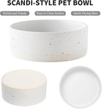 Oslo Ceramic Dog Bowl - 6'' Dog Food Water Bowl for Medium and Large Dogs, Heavy Duty Non-slip Dog Dish, Modern Scandi-Style Stoneware Pet Feeder Bowl, Dishwasher Safe (30Oz, White)