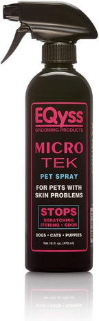EQyss Micro-Tek Pet Itch Relief Spray - Soothes Dry Irritated Skin, Stops Itching, Scratching, Biting, Licking Hot Spots - for all Cats & Dogs (16 oz)