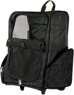 Pet Trolley Bag Cat Dog Travel Bag Portable & Breathable Pet Carrier Backpack - Lightweight Dual-Shoulder Design for Easy Travel with Your Beloved Companion Scalable Pull Rod pet Bag (Black)