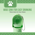 Leak Proof Portable Dog Water Bottle with Bowl – Travel Pet Water Dispenser for Walking & Hiking – Food Grade Plastic – Choose from 3 Colors (Green, 500 ml)