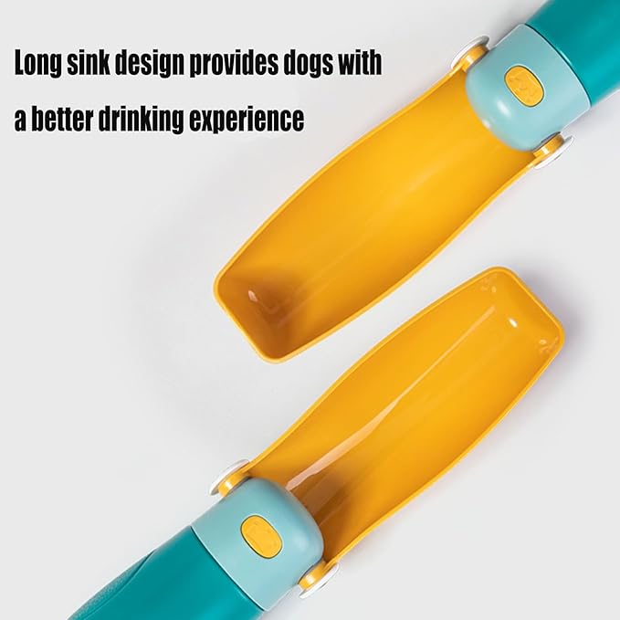 Dog Water Bottle, Leak Proof Portable Puppy Water Dispenser, Travel Puppy Water Bowl, Foldable Dog Water Bottle for Pets Outdoor Walking, Hiking, Travel, Food Grade Plastic (Khaki, 16.23 fl. oz)