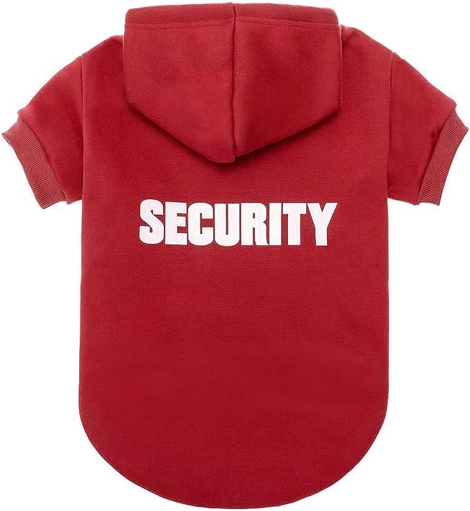 BINGPET Security Dog Hoodies Puppy Sweater Cold Weather Dog Coats Soft Brushed Fleece Pet Clothes Hooded Sweatshirt for Dog Cat