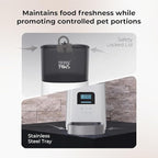 Automatic Cat Feeder, 6L Dry Dog Food Dispenser with LCD Display, Twist-Lock Storage with Freshness Preservation, Anti-Jam Feeding, 10s Voice Meal Call, Upto 15 Daily Meals, Battery Backup White
