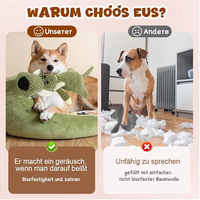 Indestructible Dog Toys,2025 New Dogs Plush Toy for Aggressive Chewers,Squeaky Durable Chew Toy for Indoor Pups Teething, Stuffed Toys for Small Medium Large Animals (A-Yellow+Grey)