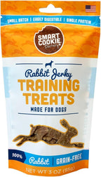 Smart Cookie Single Ingredient Rabbit Jerky Dog Treats - Bite Size Training Treats for Dogs and Puppies with Allergies and Sensitive Stomachs - Dehydrated, 100% Meat, Made in USA - 3oz, Pack of 1