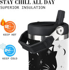 Cat Tumbler with Lid and Straw 30oz Stainless Steel Cute Water Bottle Cup Funny Cat Gifts for Women