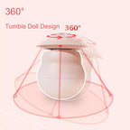 Meill Cat Laser Toys, Automatic Wireless Pet Lazer Toy for Indoor, Rechargeable Kitten Tumbler Interactive Toys, 360 Degree Irregular Rotation, 3 Adjustable Modes, ABS Resistant Grasp and Bite, Pink