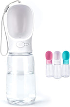 550 ml / 18.6 oz Portable Dog Water Bottle, Water Bottle with Drinking Feeder for Dogs, Water Dispenser for Dogs in Walking, Hiking & Traveling (White)