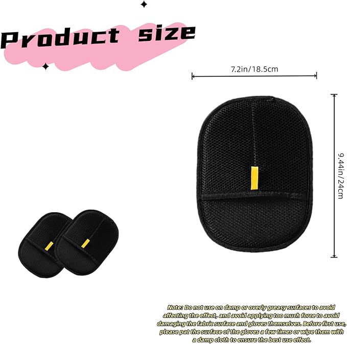 Electrostatic Pet Hair Removal Gloves,Reusable Cat Dog Grooming Gloves,Pet Hair Remover Gloves for Dog Cat Hair Removal from Furniture, Carpet, Clothes & Bedding(2 pcs)