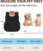 OFY Cat Carrier Puffy Backpack Breathable Small Dog Front Backpack Large Space for Small Dogs, Drawstring & Water-Resisant Pet Bag for Travel Hiking, Black Patent Pending