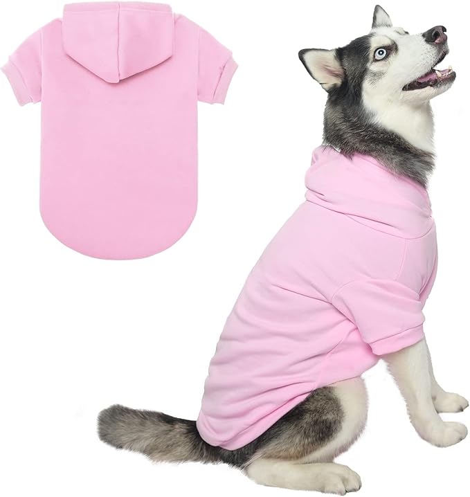 BINGPET Dog Hoodies - Fleece Lined Fall Dog Puppy Sweatshirt Soft Warm Sweater Winter Hooded Clothes for Small Medium Large Dogs & Cats