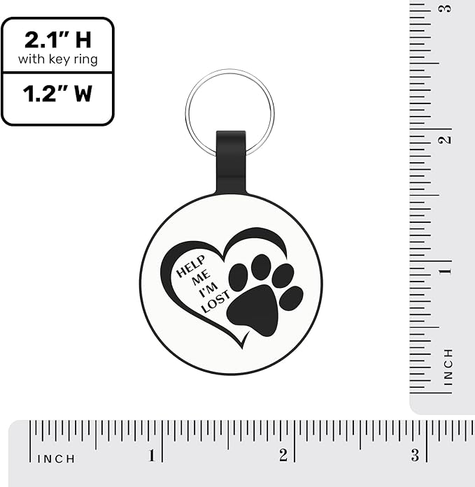 MYLUCKYTAG QR Code Silicone Dog ID Tag, Quiet & Durable, Engraved Dog Collar Tag with Online Pet Profile & Location Alert Email