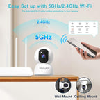 Indoor Security Camera 2K, 5G/2.4G WiFi Camera for Home Security with Auto Tracking, Pan/Tilt, Human/Pet Detection, SD&Cloud Storage, Baby Monitor Pet Camera with Phone APP, Night Vision, 2-Way Audio