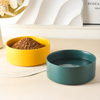 6'' Ceramic Dog Bowl - 30Oz Classic Dogs Food & Water Bowl for Small and Medium Breed Dogs, Heavy Duty Non-Slip Dog Dishes, Food Grade Stoneware Pet Bowl, Dishwasher & Microwave Safe, Green