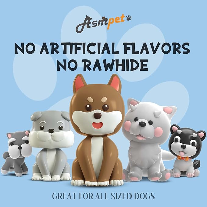 ASMPET Dog Treats Chews, Chicken Wrapped Cod Skin Sticks, Rawhide Free Cod Skin Treats for Dogs, 10.6 oz