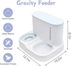 Kathson 2 in 1 Auto Cat Feeder and Waterer, Gravity Pet Feeder for Dry Food, Indoor/Outdoor Cats (Green)