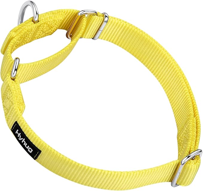 Hyhug Martingale Collar for Dogs Large Yellow |Escape - Proof Heavy Duty Nylon Durable No Pull, Ideal for Training & Daily Walks