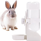 Rabbit Water Bottle Suspension Water Dispenser for Mini Pet Bunny Guinea Pig Chinchilla, 500ml Automatic Water Bottle by Gravity Flow Supply, Prevent Overflow, BPA Free (White)