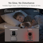 5G Security Camera Indoor 3-Pack, No-Monthly-Fee AI Tracking Facial Recognition, 3K Pet/Dog Camera with Speaker/Phone App, PTZ WiFi Baby Monitor Cameras for Home Security, 0-Glow Night Vision