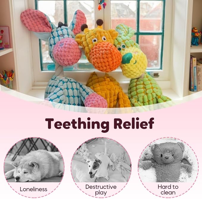 Indestructible Dog Toy, 2026 New Durable Plush Dog Toys for Aggressive Chewers, Squeaky Chew Toy for Small Medium Large Dogs Puppy Teething Toys (Blue+Green)