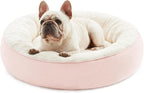 Love's cabin Round Donut Cat and Dog Cushion Bed, 25in Pet Bed for Small or Medium Dogs, Anti-Slip & Water-Resistant Bottom, Soft Durable Fabric Pet Beds, Washable Calming Cat & Dog Bed Pink
