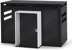 Lovupet Wooden Dog Crate Furniture, Villa Style Dog Kennel for Medium Breed with Glass Door and Acrylic Panels, GC34 (Black)