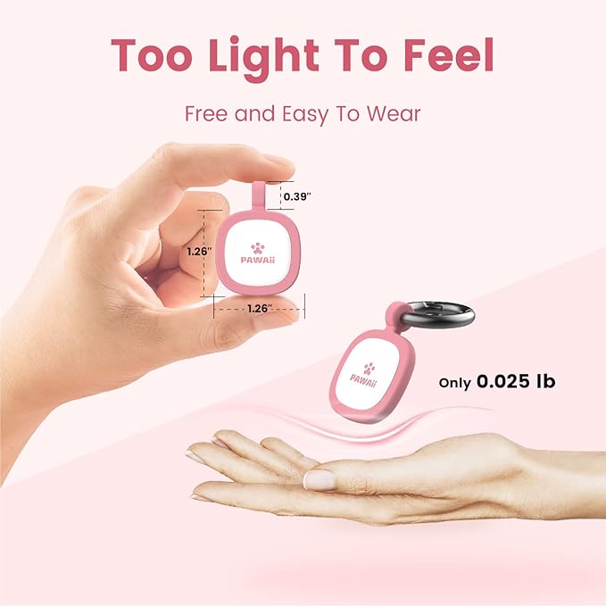 Pawaii QR Code Dog ID Tag, Silent Silicone Tag, Modifiable Pet Online Profile, Free Emergency Contact, 1Pack (Pink)