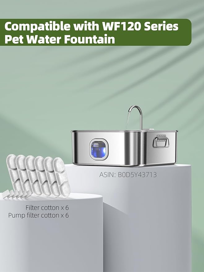 Dog Water Fountain Stainless Steel, 410oz/3.2Gal/12L Large Pet Water Fountain for Large Dog, Dog Water Bowl Dispenser with Water Level Window & LED Indicator, Super Quiet, with 6 Packs Filters